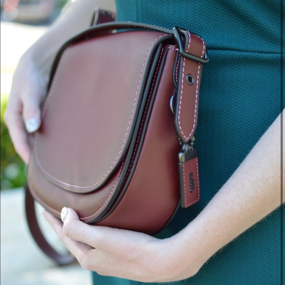 Coach 1941 Saddle Bag 23 Glovetanned Leather Purse Oxblood 20115 - Picture 4 of 4